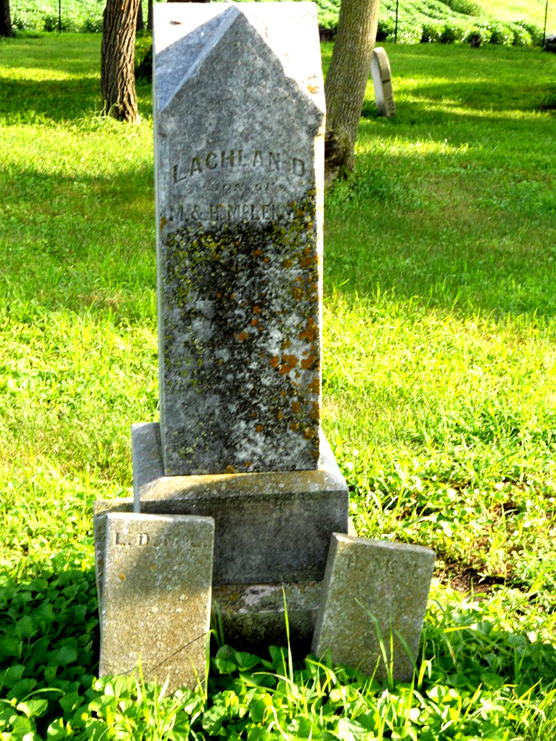 Photo of headstones/Lachlan D McLennan d1892 hdstn Old Scotch cem, Conroy, Iowa